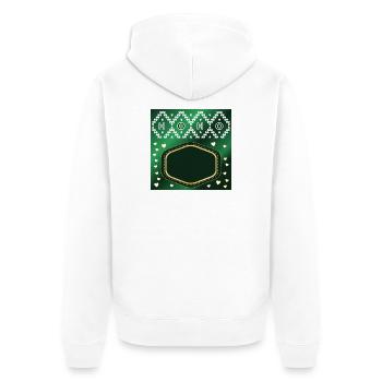 CHRISTMAS NAME SIGN TAG - Unisex Premium Organic Zip Hoodie - white - Back - Thijin (182cm)
