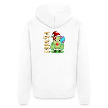 FROHE WEIHNACHTEN AVOCADO AVOCADO PADDEL - Unisex Premium Bio Zip Hoodie - Weiß - Hinten - Thijin (182cm)