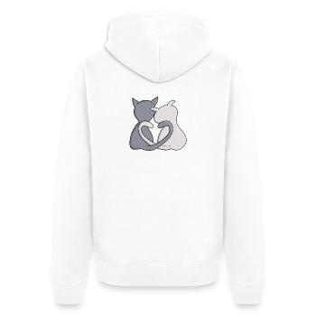 Liebe ist das Beste im Leben - Unisex Premium Bio Zip Hoodie - Weiß - Hinten - Thijin (182cm)
