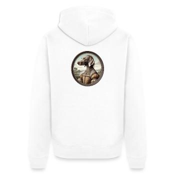 Portrait de la chienne de Weimar Claire - Veste à capuche bio Premium Unisexe - blanc - Dos - Thijin (182cm)