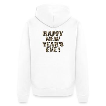 JOYEUX AN VŒUX LÉOPARD - Veste à capuche bio Premium Unisexe - blanc - Dos - Thijin (182cm)