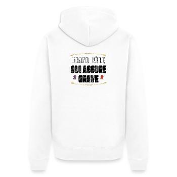 Grand Père Qui Assure Grave - Veste à capuche bio Premium Unisexe - blanc - Dos - Thijin (182cm)