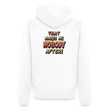 Denglisch Das macht mir keiner nach Funny Shirt - Unisex Premium Bio Zip Hoodie - Weiß - Hinten - Thijin (182cm)