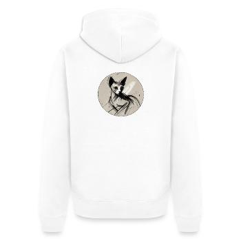 Sphynx portrait Kira - Veste à capuche bio Premium Unisexe - blanc - Dos - Thijin (182cm)