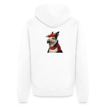 Vivid Mythical Bird Hybrid Design - Unisex Premium Organic Zip Hoodie - white - Back - Thijin (182cm)