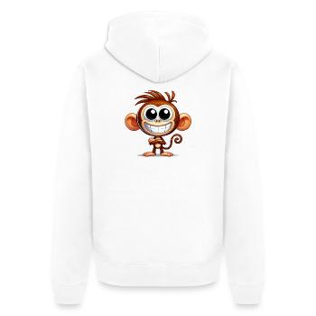 Singe - Veste à capuche bio Premium Unisexe - blanc - Dos - Thijin (182cm)