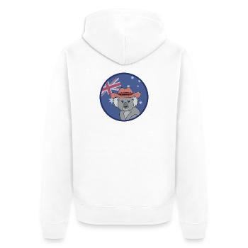 Entzückender Koala mit der australischen Flagge - Unisex Premium Bio Zip Hoodie - Weiß - Hinten - Thijin (182cm)