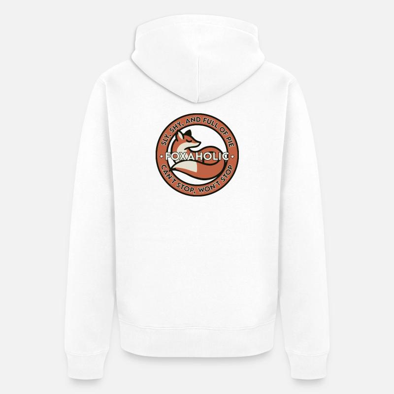 Accro au renard - Veste à capuche bio Premium Unisexe - blanc