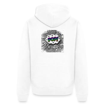 POP Clouds Pop Art Style + Color Spectrum - Unisex Premium Organic Zip Hoodie - white - Back - Thijin (182cm)