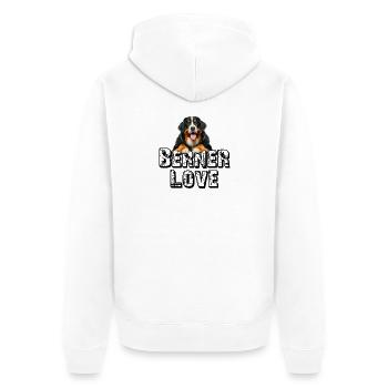 Berner Sennenhund - Unisex Premium Bio Zip Hoodie - Weiß - Hinten - Thijin (182cm)