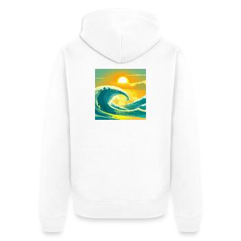 Sea Sun - Unisex Premium Bio Zip Hoodie - Weiß - Hinten - Thijin (182cm)