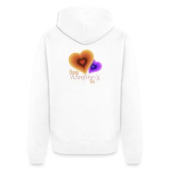 Valentinstag - Groovy Flash Herzen - Unisex Premium Bio Zip Hoodie - Weiß - Hinten - Thijin (182cm)