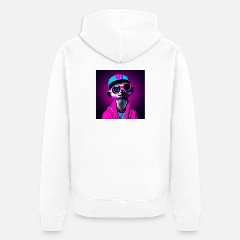 suricate, suricate humour, suricate rigolo - Veste à capuche bio Premium Unisexe - blanc