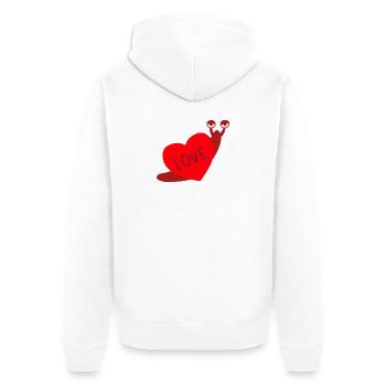 Liebe Schnecke - Unisex Premium Bio Zip Hoodie - Weiß - Hinten - Thijin (182cm)