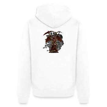 Engelstatue, Ranken, gothic design - Unisex Premium Bio Zip Hoodie - Weiß - Hinten - Thijin (182cm)