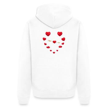 Loving heart design with arrow - Unisex Premium Organic Zip Hoodie - white - Back - Thijin (182cm)