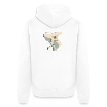 ⚽🔥 Football Passion – Spieler & Dribbling T-Shirt - Unisex Premium Bio Zip Hoodie - Weiß - Hinten - Thijin (182cm)