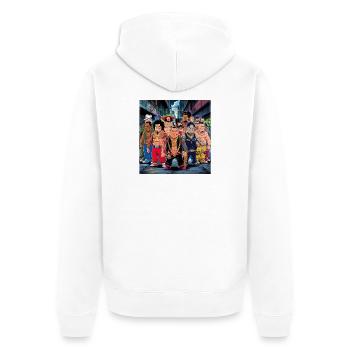 Gang de Voyous des Rues - Style Manga 2 - Veste à capuche bio Premium Unisexe - blanc - Dos - Thijin (182cm)