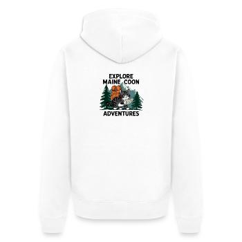 Explorer Maine Coon Adventure Imprimer - Veste à capuche bio Premium Unisexe - blanc - Dos - Thijin (182cm)