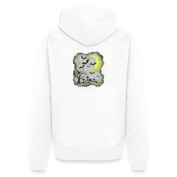 Friedhöfe, gräber, Mondsichel, verregnet - Unisex Premium Bio Zip Hoodie - Weiß - Hinten - Thijin (182cm)