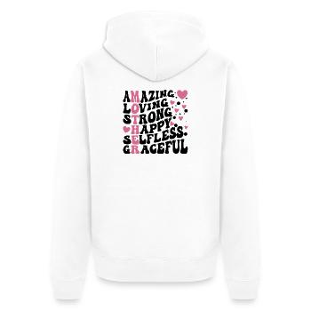 Die beste Mutter aller Zeiten - Unisex Premium Bio Zip Hoodie - Weiß - Hinten - Thijin (182cm)