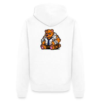 Ours de bureau - Veste à capuche bio Premium Unisexe - blanc - Dos - Thijin (182cm)