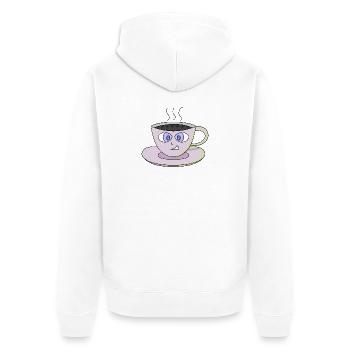 Süße Tasse - Unisex Premium Bio Zip Hoodie - Weiß - Hinten - Thijin (182cm)