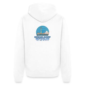 Düsseldorf North Rhine-Westphalia Germany - Unisex Premium Organic Zip Hoodie - white - Back - Thijin (182cm)