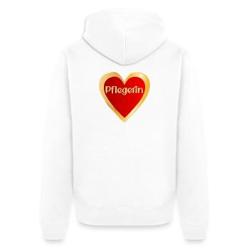 DANKESCHÖN PFLEGE - BERUF PFLEGERIN - Unisex Premium Bio Zip Hoodie - Weiß - Hinten - Thijin (182cm)