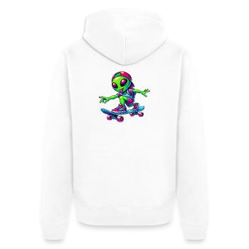 Skateur Alien Design - Veste à capuche bio Premium Unisexe - blanc - Dos - Thijin (182cm)