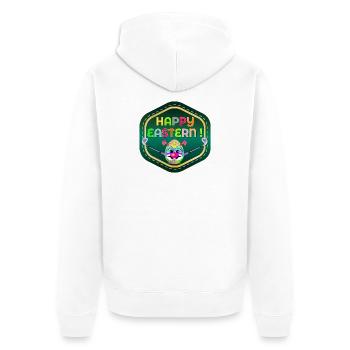 HAPPY EASTERN EGGS JOUANT AU GOLF - Veste à capuche bio Premium Unisexe - blanc - Dos - Thijin (182cm)