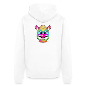 Cadeaux pour Pâques - Easter Eggs Clown - Veste à capuche bio Premium Unisexe - blanc - Dos - Thijin (182cm)
