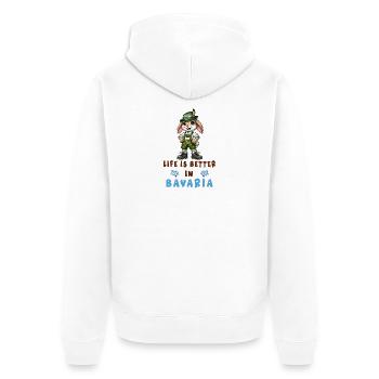 Bayerischer Hase - Unisex Premium Bio Zip Hoodie - Weiß - Hinten - Thijin (182cm)