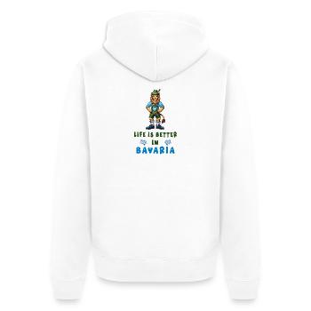 Bavarian Lion - Unisex Premium Organic Zip Hoodie - white - Back - Thijin (182cm)