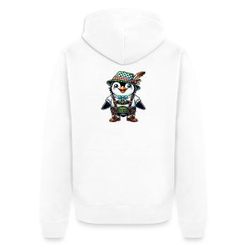 Bayerischer Pinguin - Unisex Premium Bio Zip Hoodie - Weiß - Hinten - Thijin (182cm)