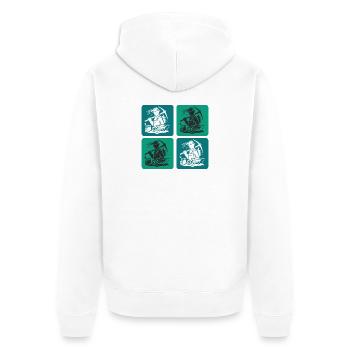 Mining Design - Unisex Premium Organic Zip Hoodie - white - Back - Thijin (182cm)