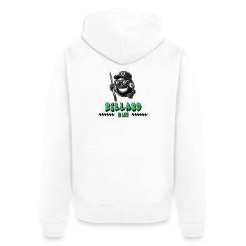 Billard ist Leben – Cooles 8-Ball Design - Unisex Premium Bio Zip Hoodie - Weiß - Hinten - Thijin (182cm)