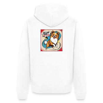 Funny Pomeranian Dog - Do You Think I Am Cute? - Unisex Premium Organic Zip Hoodie - white - Back - Thijin (182cm)