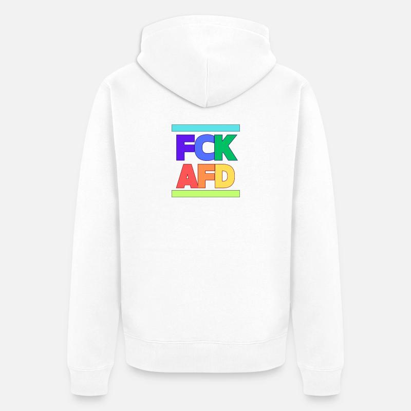 FCK AFD - Unisex Premium Bio Zip Hoodie - Weiß