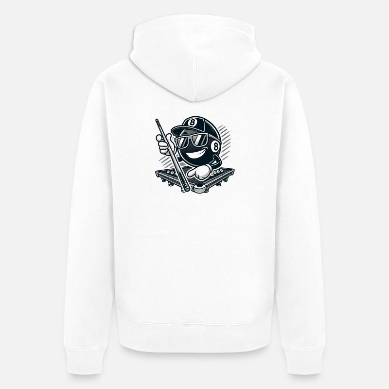Billard élégant à 8 boules - Veste à capuche bio Premium Unisexe - blanc