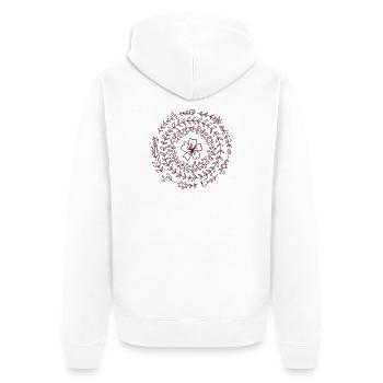 Blumen Spiral Mandala - Unisex Premium Bio Zip Hoodie - Weiß - Hinten - Thijin (182cm)