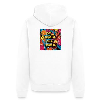 Cocktails mit Humorvollen Text - Unisex Premium Bio Zip Hoodie - Weiß - Hinten - Thijin (182cm)
