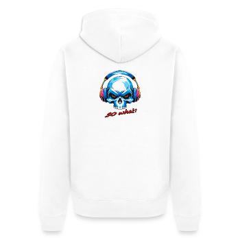 Crâne et alors - Veste à capuche bio Premium Unisexe - blanc - Dos - Thijin (182cm)