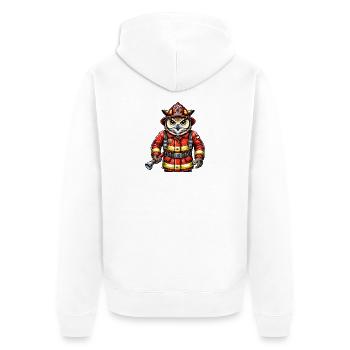 Hibou des pompiers – Le courage rencontre la sagesse - Veste à capuche bio Premium Unisexe - blanc - Dos - Thijin (182cm)