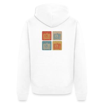 Télévision rétro – Classiques vintage - Veste à capuche bio Premium Unisexe - blanc - Dos - Thijin (182cm)