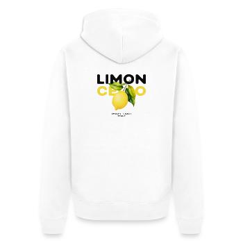 Limoncello Zitronen Amalfi Italien Sommer - Unisex Premium Bio Zip Hoodie - Weiß - Hinten - Thijin (182cm)