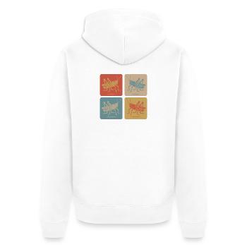 Minimalist grasshopper – nature art - Unisex Premium Organic Zip Hoodie - white - Back - Thijin (182cm)