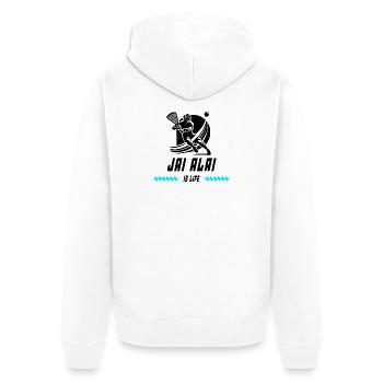 Jai Alai est vivant - Veste à capuche bio Premium Unisexe - blanc - Dos - Thijin (182cm)