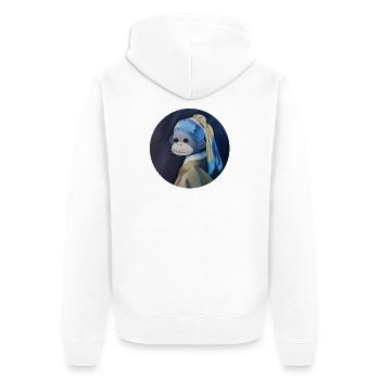 Mona Monkey in Blue Veil - Unisex Premium Organic Zip Hoodie - white - Back - Thijin (182cm)