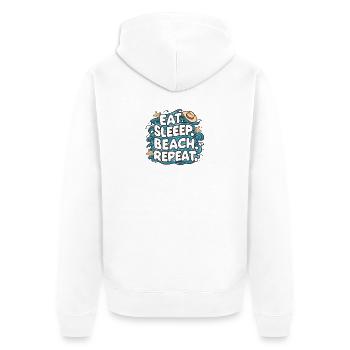 Manger dormir plage répéter - Veste à capuche bio Premium Unisexe - blanc - Dos - Thijin (182cm)